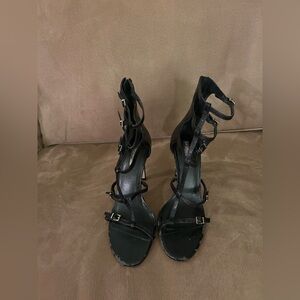 BCBGeneration Black Strappy Heels